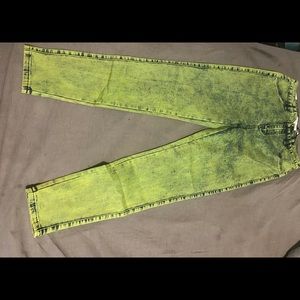 Neon denim jeans